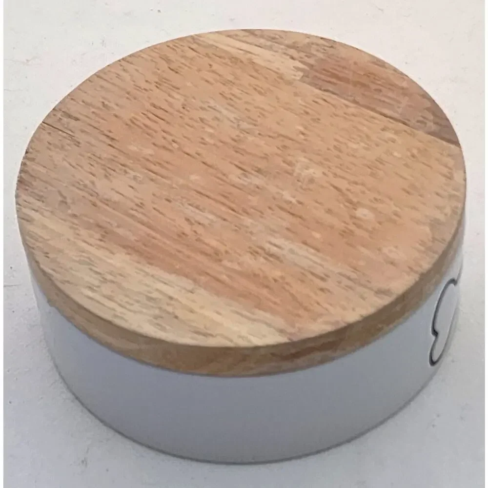 Pet Bowl-Dog-Food-Water-White-Black-Wood Bottom-Small